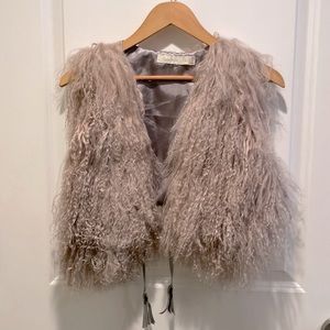Costa Blanca, Unused, REAL FUR, Size S/P vest with leather ties